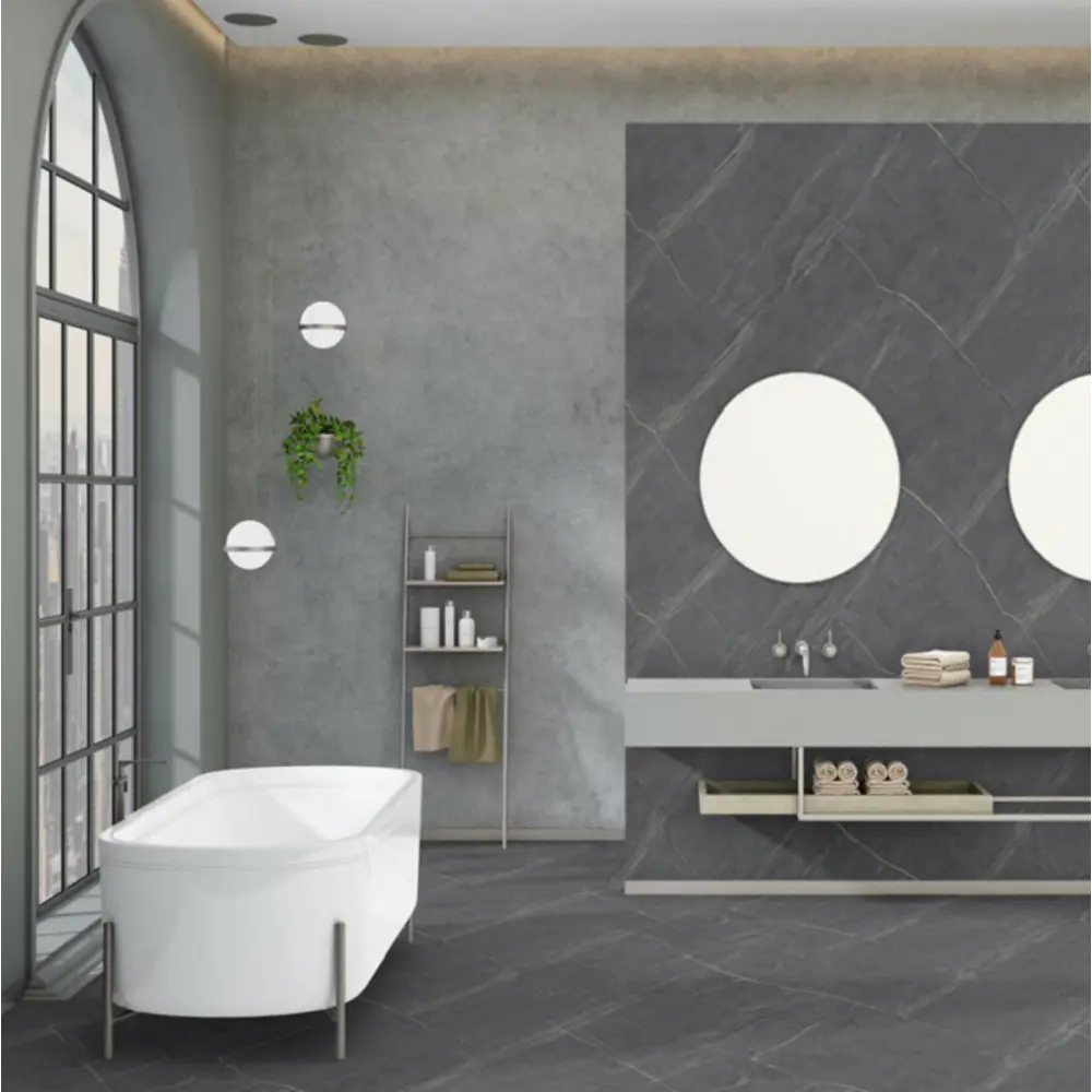 Керамогранит "Sonex" Divine graffite карвинг 60x120см цвет графит с прожилками — купить в Новом Уренгое